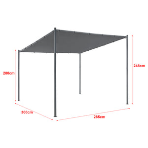 [en.casa] Paviljoen Carunchio partytent 3x2,85x2-24,8 m donkergrijs