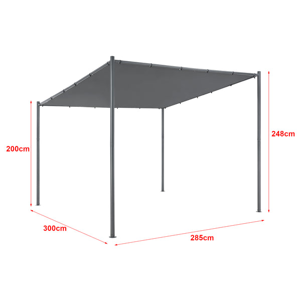 [en.casa] Paviljoen Carunchio partytent 3x2,85x2-24,8 m donkergrijs