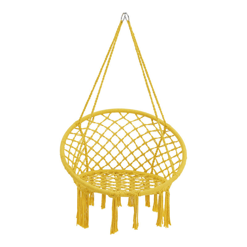 Croquis coté Siège suspendu rond à franges Jaina diamètre d'assise 60 cm jaune [en.casa]