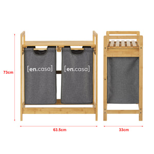 Meuble de rangement à linge Kärkölä avec 2 sacs 73 x 63,5 x 33 cm [en.casa]