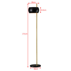 Lampadaire Luton à pied en marbre E27 hauteur 171 cm noir doré [lux.pro]
