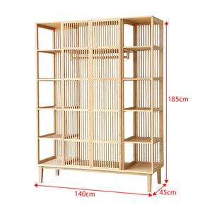 [en.casa] Kledingkast Hudiksvall bamboe 185x140x45 cm open kast
