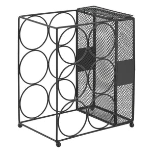 [en.casa] Wijnrek Drangedal metaal voor 6 flessen 33,5x29x18 cm zwart