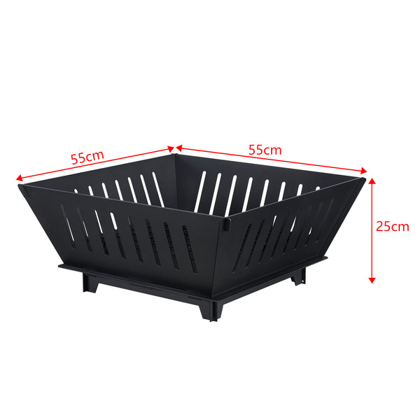 Brasero de jardin Fedje au charbon ou au bois 25 x 55 x 55 cm [casa.pro]