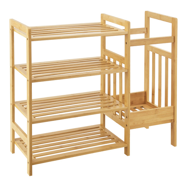 [en.casa] Bamboe schoenenkast Eckerö voor 8 paar schoenen