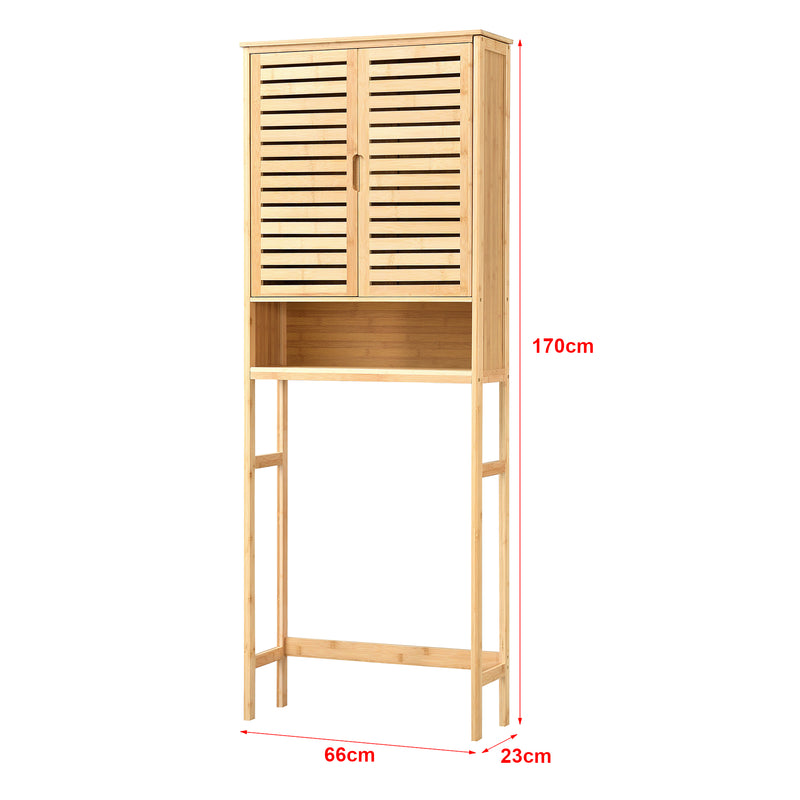 Croquis coté Meuble de rangement Geta pour WC à 2 portes 170 x 66 x 23 cm [en.casa]