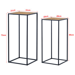 Set de 2 tables d'appoint Gamleby gigognes carrées noir effet bois [en.casa]