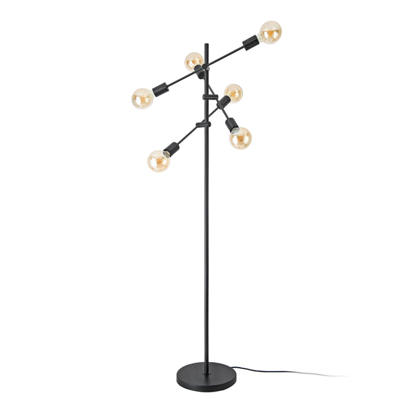Lampadaire Craigavon 6 x E27 hauteur 154 cm noir [lux.pro].
