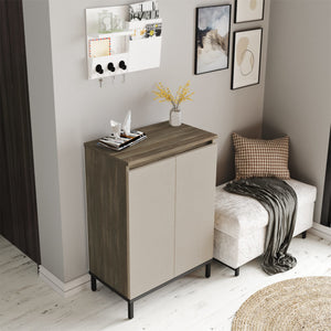 [en.casa] Schoenenkast Lieksa 85,5x60x35,5cm eiken grijs