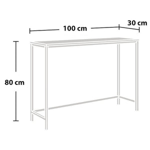 Table console Kronoby 80 x 100 x 30 cm noir / effet bois [en.casa]