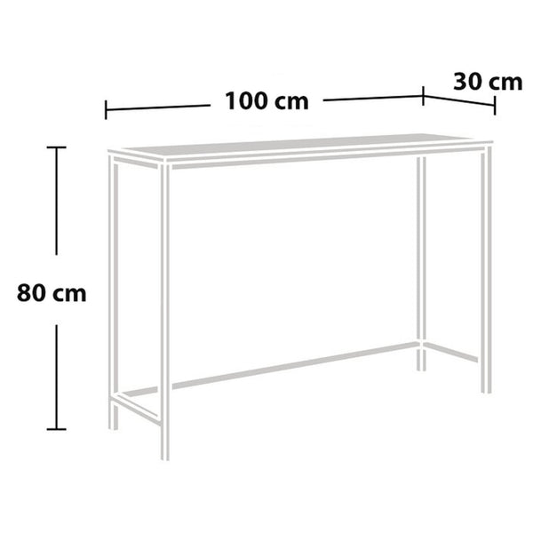 Table console Kronoby 80 x 100 x 30 cm noir / effet bois [en.casa]