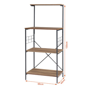 [en.casa] Staand rek Billund 133x60x42cm zwart en walnootkleurig