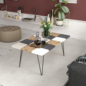Table basse rectangulaire Give à pieds épingle à cheveux multicolore [en.casa]