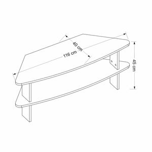 Meuble TV Fredensborg 45 x 116 x 40 cm effet bois ancien / anthracite [en.casa]