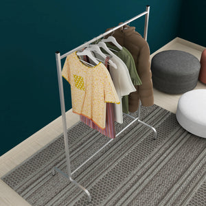 Portant à vêtement Staffanstorp avec barre de penderie 137 x 104 x 48 cm argenté [en.casa]