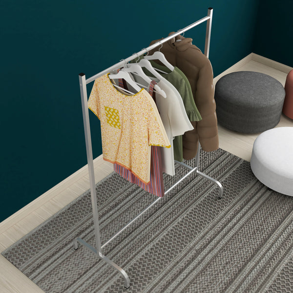 Portant à vêtement Staffanstorp avec barre de penderie 137 x 104 x 48 cm argenté [en.casa]