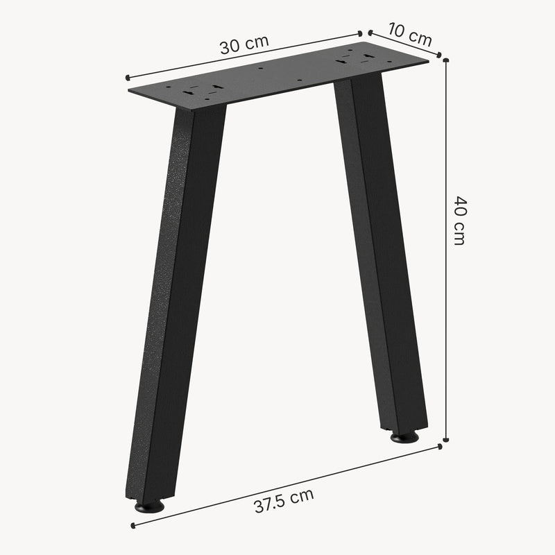 Croquis coté Set de 2 pîeds de table Mariager triangulaires en acier 42 x 40 cm [en.casa]