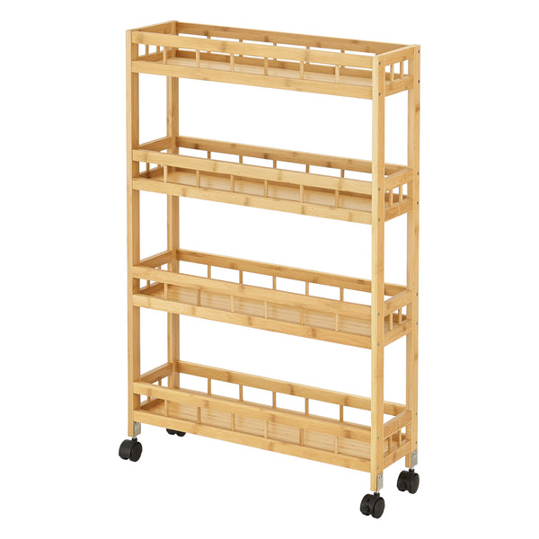 [en.casa] Keukentrolley Pyhäjoki met 4 planken 96x60x18 cm houtkleurig