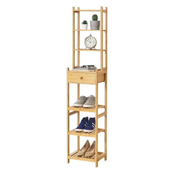 [en.casa] Staand rek Siilinjärvi bamboe 163x33x28 cm houtkleurig