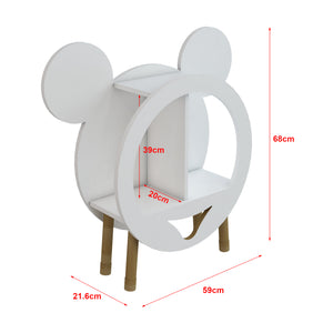 Biblothèque Langå pour enfant forme souris 68 x 59 x 21,6 cm blanc [en.casa]