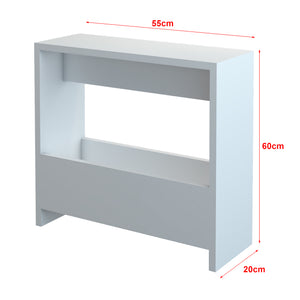 Table d'appoint rectangulaire Rødovre avec porte-revues 60 x 55 x 20 cm blanc [en.casa]