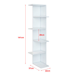 [en.casa] Boekenkast Pandrup schap 141x37x22 cm wit