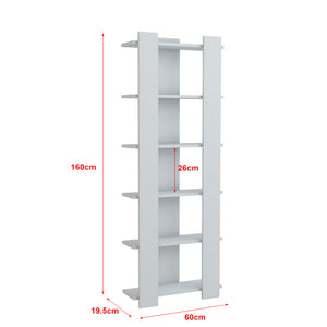 [en.casa] Boekenkast Præstø schap 160x60x19,5 cm wit