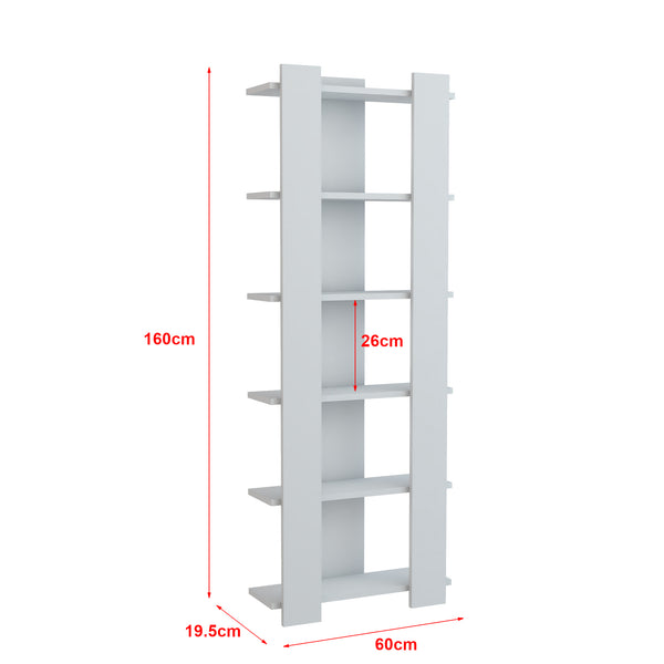 [en.casa] Boekenkast Præstø schap 160x60x19,5 cm wit