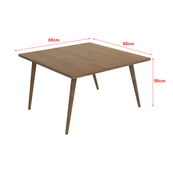 Table basse carrée Purhus en bois de hêtre 50 x 80 x 80 cm naturel [en.casa]