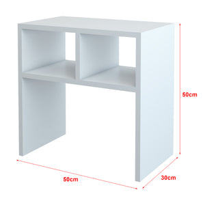 [en.casa] Bijzettafel Ravnsborg met 2 planken 50x50x30 cm wit