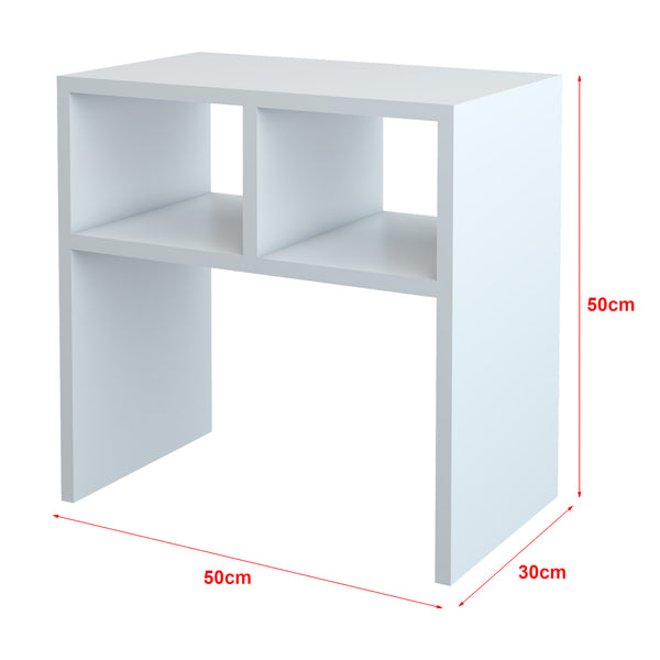 [en.casa] Bijzettafel Ravnsborg met 2 planken 50x50x30 cm wit