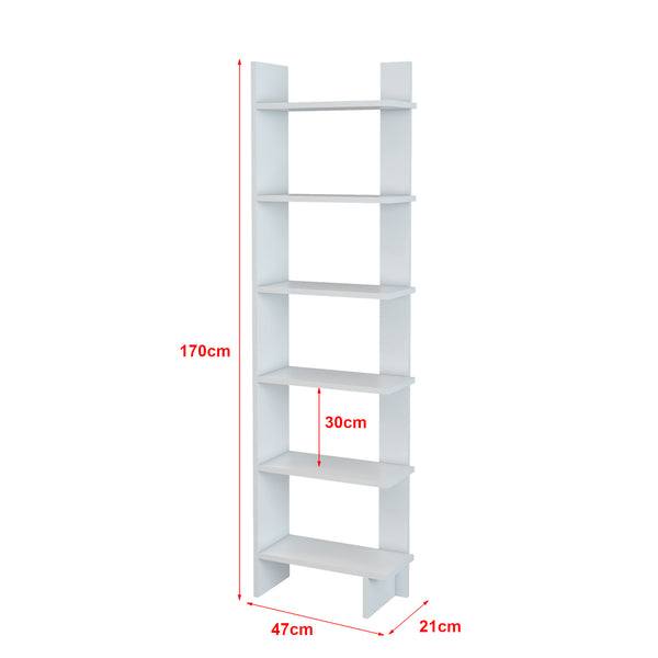 [en.casa] Boekenkast Midtdjurs schap 170x47x21 cm wit