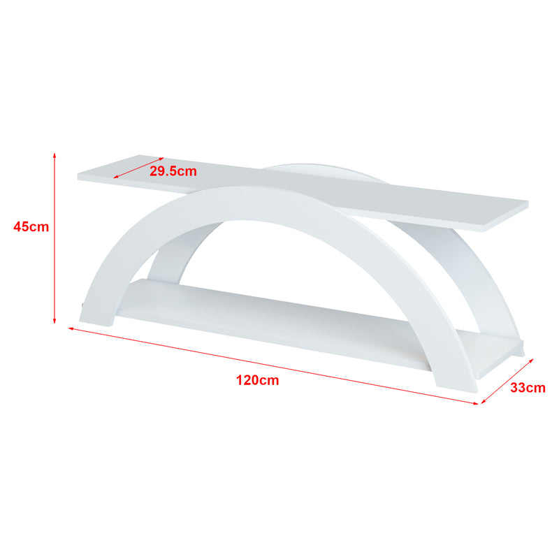 Maatschets [en.casa] TV meubel Langebæk met plank 45x120x33 cm wit
