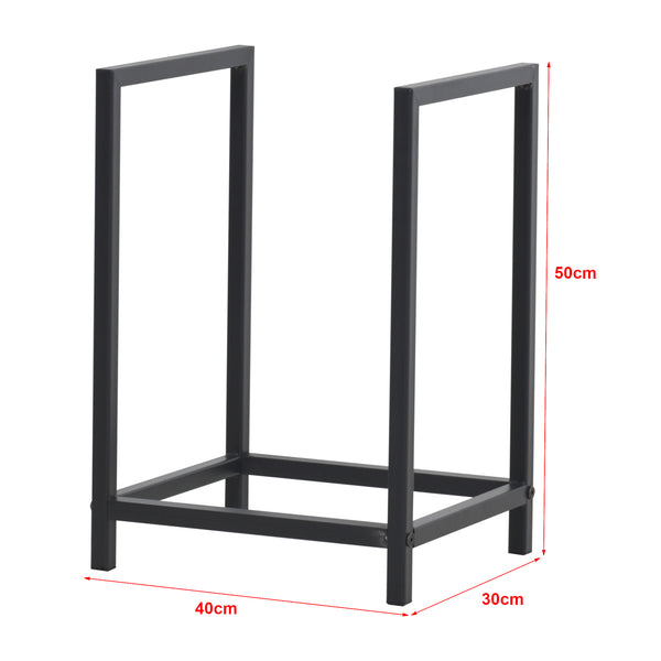 [en.casa] Brandhout rek houtopslag Torsås 40x30x50 cm zwart