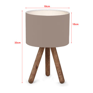 Lampe de bureau Preston E27 hauteur 33 cm bois naturel / sable [lux.pro]