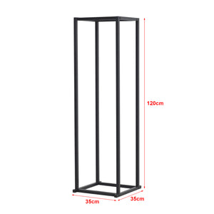 Range-bûches Tibro en acier 35 x 35 x 120 cm noir [en.casa]