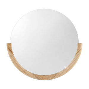 Miroir mural Atri rond eucalyptus 61 x 64 cm naturel [en.casa]
