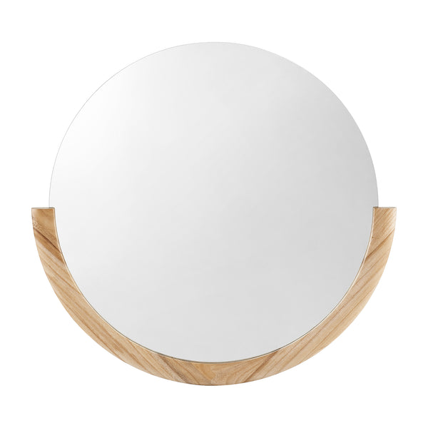 Miroir mural Atri rond eucalyptus 61 x 64 cm naturel [en.casa]