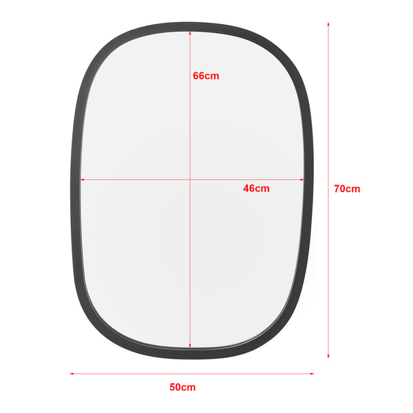 Miroir mural Copertino ovale 70 x 50 cm noir mat [en.casa]