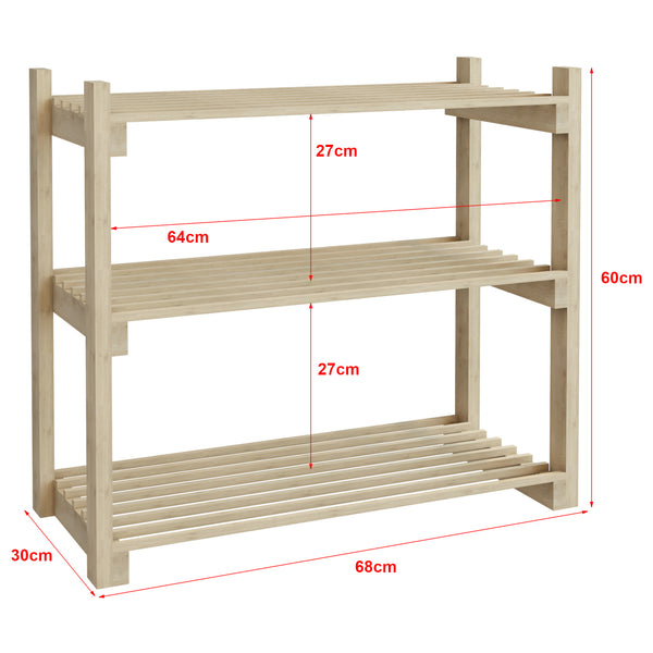 [en.casa] Schoenenrek Them 60x68x30 cm houtkleurig