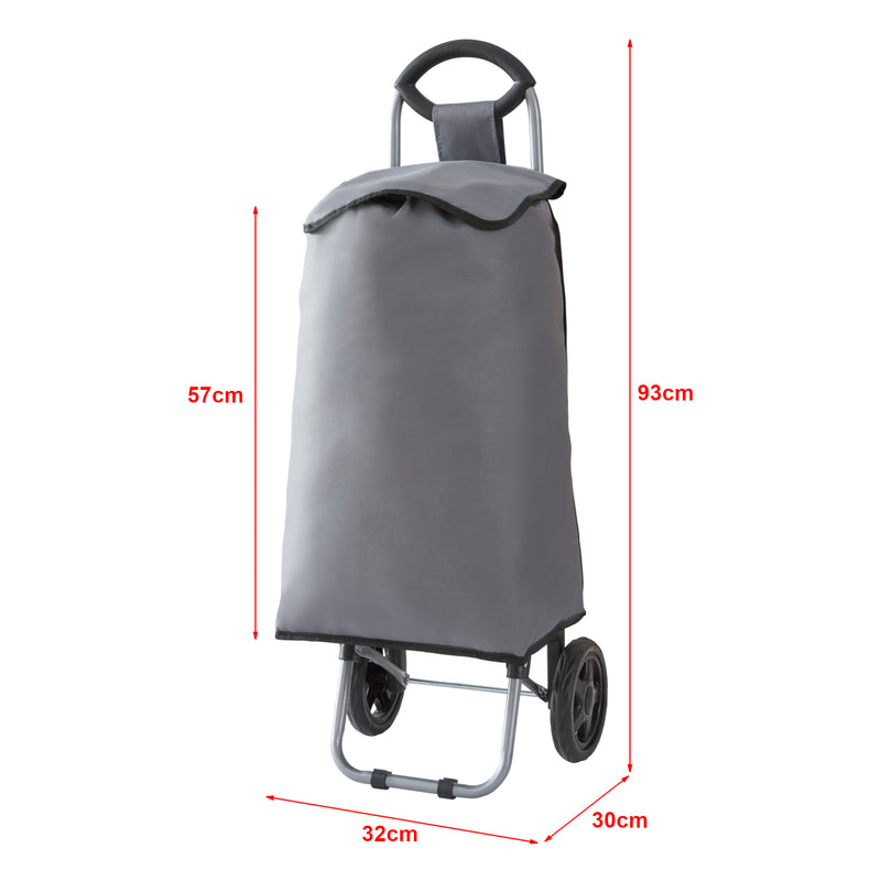 Maatschets [en.casa] Boodschappentrolley Nørre 93x32x30 cm donkergrijs en zwart