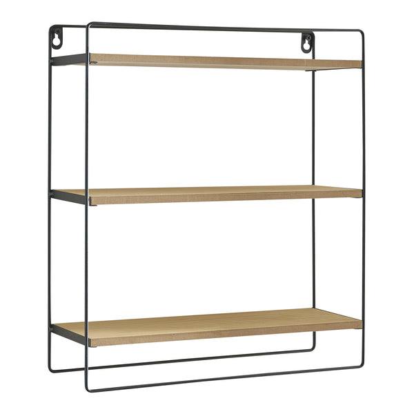 [en.casa] Wandrek Skovbo 43x37,5x11 cm zwart en houtkleurig