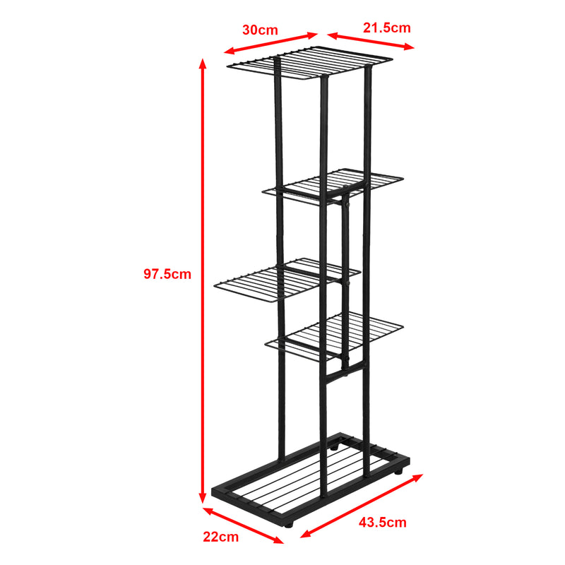 Maatschets [en.casa] Plantenstandaard Beek metaal 97,5x43,5x22 cm zwart