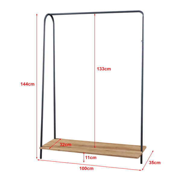 Penderie à vêtements Ørbæk avec une surface de rangement noir effet bois [en.casa]