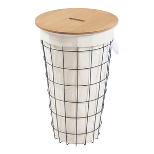 Panier à linge Skive couvercle amovible à fente 40 litres 59,5 x 38,5 cm [en.casa]