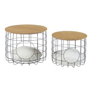 [en.casa] Bijzettafel Haapajärvi set van 2 met kussens