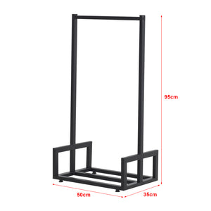 [en.casa] Brandhout Thisted rek houtopslag 50x35x95 cm metaal zwart