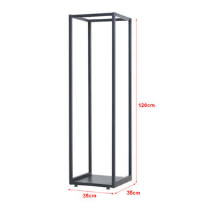 [en.casa] Brandhout rek Tornved houtopslag 35x35x120 cm zwart