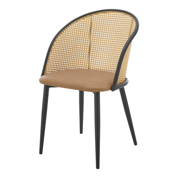 [en.casa] Eetkamerstoel Gagnef set van 2 bruin en zwart 82x56x55 cm