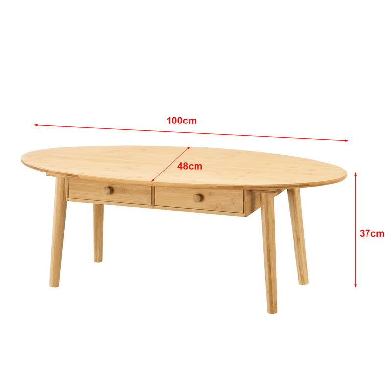 Maatschets [en.casa] Salontafel Harboøre 37x100x48 cm bamboe